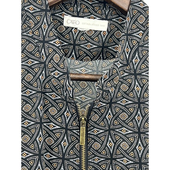 Cato Zipper Jacket Blouse Lightweight Long Sleeve Geometric Women's - Picture 3 of 3